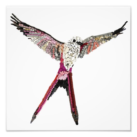 Wingspan-Bird aus Brettspielteilen Fotodruck (Vorne)