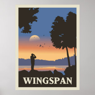 Wingspan Board Game Minimalistisch Travel Style Ga Poster