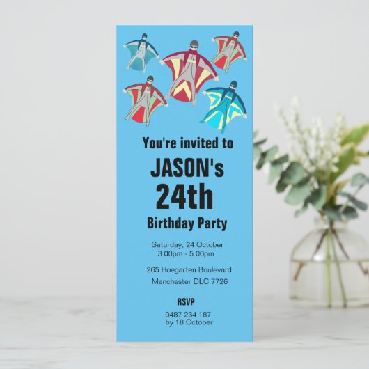 Wingsuit Einladung (Stehend Vorderseite)