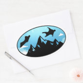 Wingsuit-Flying Base Jumping Skydiving Wingsuit Ovaler Aufkleber (Umschlag)