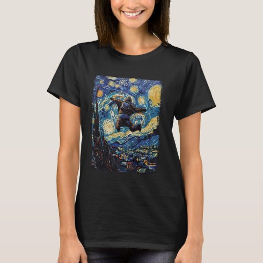 Wingsuit Wingsuit Flyer Skyde Starry Night T-Shirt (Vorderseite)