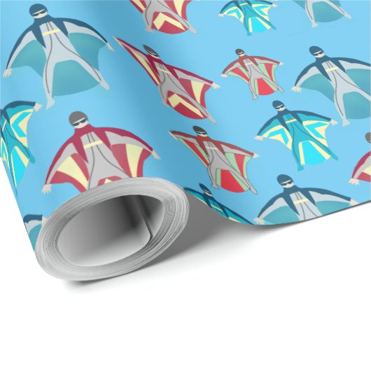 Wingsuits Skydivers Geschenkpapier (Rolleneckpunkt)