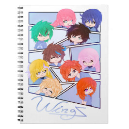 Wingz Multi-Charakter-Spiral-Fotoblock Notizblock