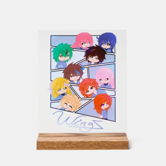 Wingz Multi-Zeichen Akryllisches Zeichen Acrylschild (Vorderseite)