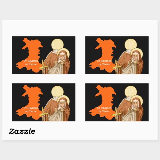 Winifred of Wales (P 002) Rechteckiger Aufkleber (Blatt)