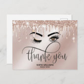 Wink Beautiful Brown Eye mit Goldkrone Postkarte (Vorne/Hinten)
