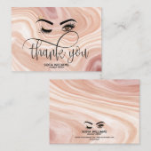Wink Beautiful Eye staubige rosa Marmor Aftercare Empfehlungskarte (Vorne/Hinten)
