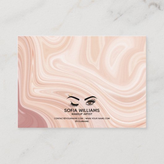 Wink Beautiful Eye staubige rosa Marmor Aftercare Empfehlungskarte (Rückseite)