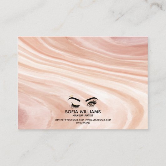 Wink Beauwn Brown Eye staubig pink Aftercare Empfehlungskarte (Rückseite)