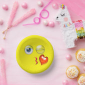 Wink Blow Kiss Emoji Pappteller (Party)