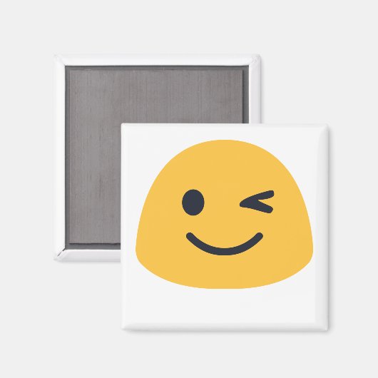 Wink Emoji Magnet (Vorderseite/Rückseite)