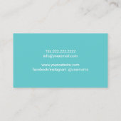 Wink Eye Lashes Eyelash Salon Aquamarin & Gold Gli Visitenkarte (Rückseite)