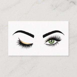 Wink Eye Makeup Künstler Green Eyes Lash Extension Visitenkarte