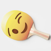 Wink glückliches Emoji stellen Klingeln Pong Tischtennis Schläger (Seitenansicht)