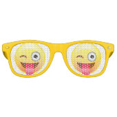 Wink Happy Emoji Face Tongue Out Party Brille Sonnenbrille (Vorderseite)