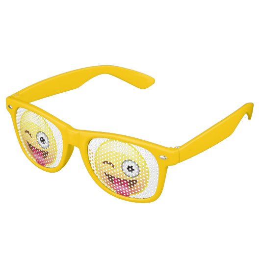 Wink Happy Emoji Face Tongue Out Party Brille Sonnenbrille (Schrägansicht)
