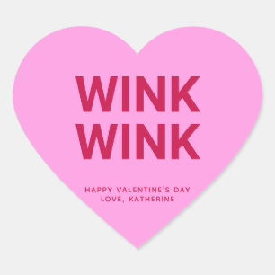 Wink wink pink lustig niedlich Valentinstag Brauch Herz-Aufkleber