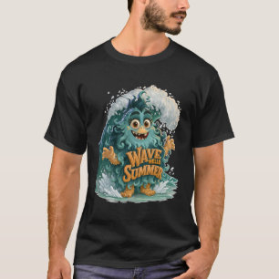 Winke Hallo Sommer Süßer Ozean-Monster T-Shirt