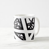 Winkel in Schwarz und Weiß Kaffeetasse (VorderseiteRechts)