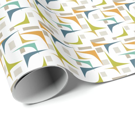 Winkel und Plätze Mitte des Jahrhunderts Moderne M Geschenkpapier (Rolleneckpunkt)