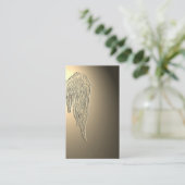 Winkel Wings Flügel-goldene helle Visitenkarten Visitenkarte (Stehend Vorderseite)