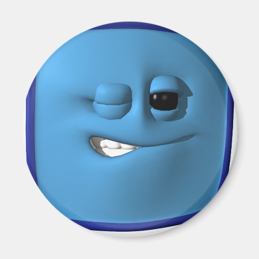 winkelblaues Quadrat Magnet (Vorne)