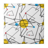 Winkelgeometrisches Retromuster Fliese (Vorderseite)