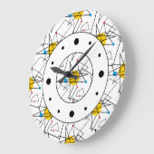 Winkelgeometrisches Retromuster Große Wanduhr (Winkel)