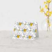 Winkelgeometrisches Retromuster Karte (Gelbe Blume)