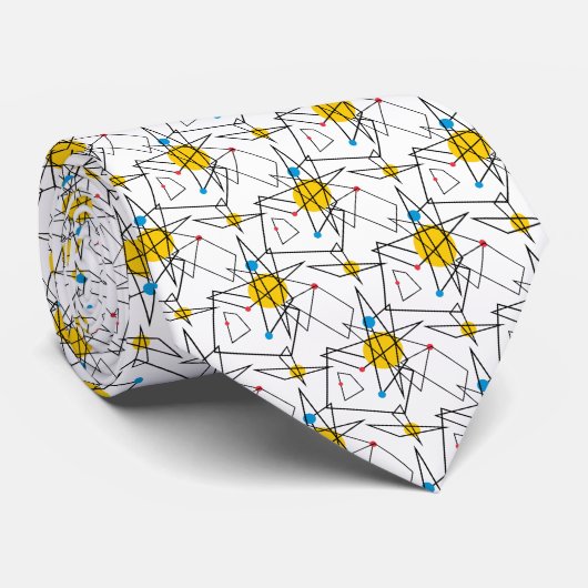 Winkelgeometrisches Retromuster Krawatte (Gerollt)