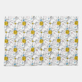 Winkelgeometrisches Retromuster Küchentuch (Horizontal)