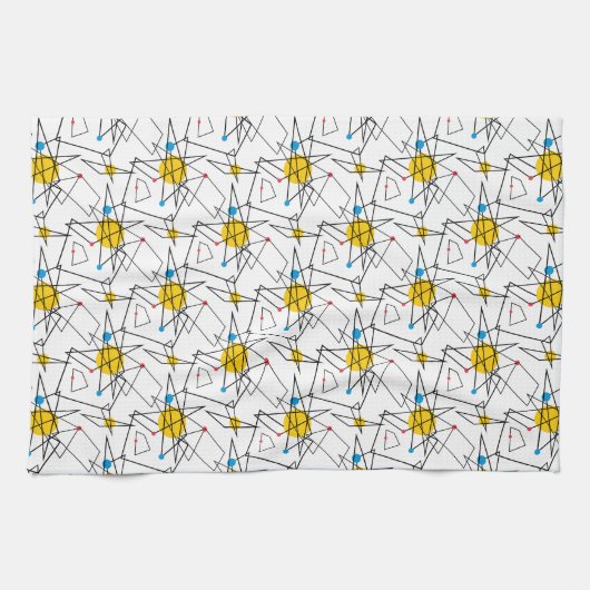 Winkelgeometrisches Retromuster Küchentuch (Horizontal)