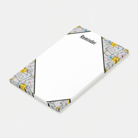 Winkelgeometrisches Retromuster Post-it Klebezettel (angewinkelt)