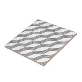 Winkellinien der schwarzen und weißen Geometrie Fliese (Seite)