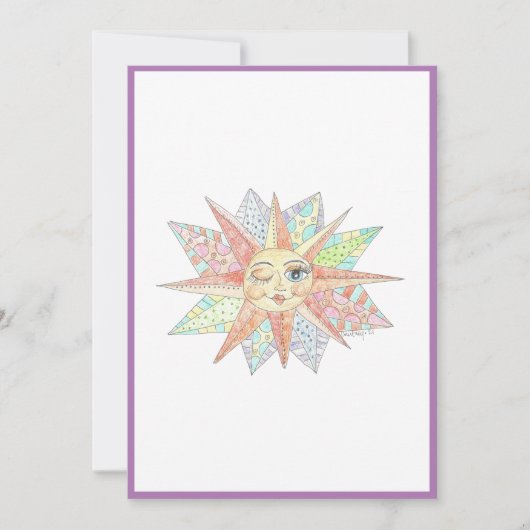 Winken whimsical Sonne danke Karte (Vorderseite)
