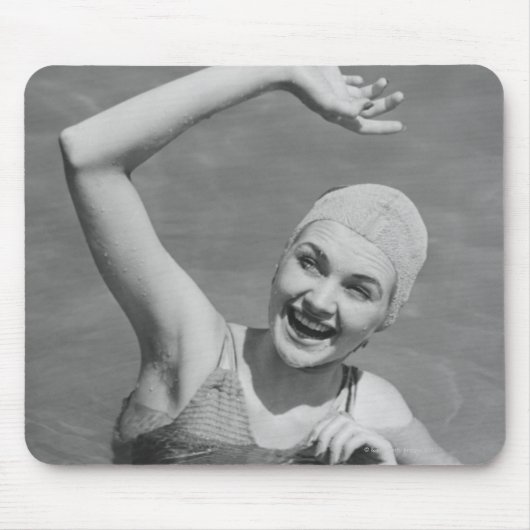 Winkende Frau Mousepad (Vorne)