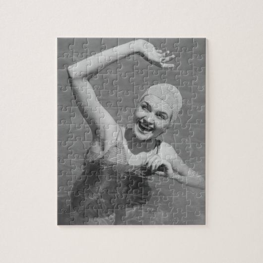Winkende Frau Puzzle (Vertikal)