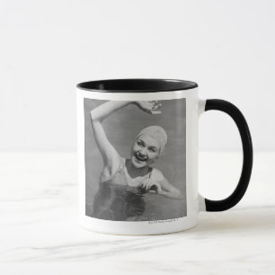 Winkende Frau Tasse