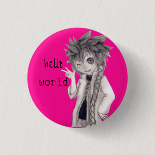 Winking Anime Typ, Original Zeichnend Button