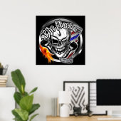 Winking Barber Skull Poster (Heimbüro)