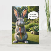 Winking Birthday Kaninchen mit Karotte Karte (Vorderseite)