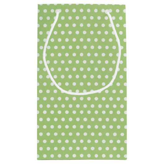 Winking Birthday Strichfigur-Mädchen auf Polka Dot Kleine Geschenktüte (Rückseite)