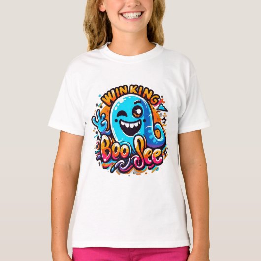 Winking Boo Jee ghost T-Shirt (Vorderseite)