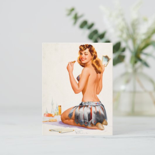 Winking-Button nach oben Postkarte (Stehend Vorderseite)