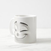 Winking Cartoon Face 3D-Tasse 12 Kaffeetasse (Vorderseite Links)