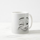 Winking Cartoon Face 3D-Tasse 13 Kaffeetasse (VorderseiteRechts)