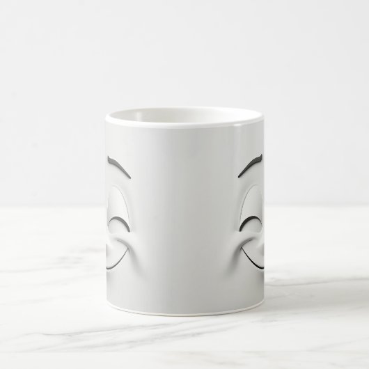 Winking Cartoon Face 3D-Tasse 13 Kaffeetasse (Mittel)