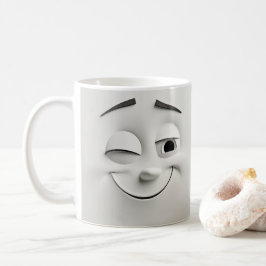 Winking Cartoon Face 3D-Tasse Kaffeetasse