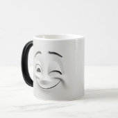 Winking Cartoon Face 3D Verwandlungstasse (Vorderseite Links)