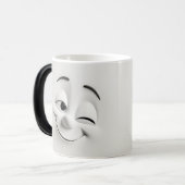 Winking Cartoon Face 3D Verwandlungstasse (Vorderseite Links)